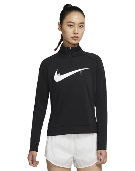 Nike Women's Black Swoosh Running Half Zip 